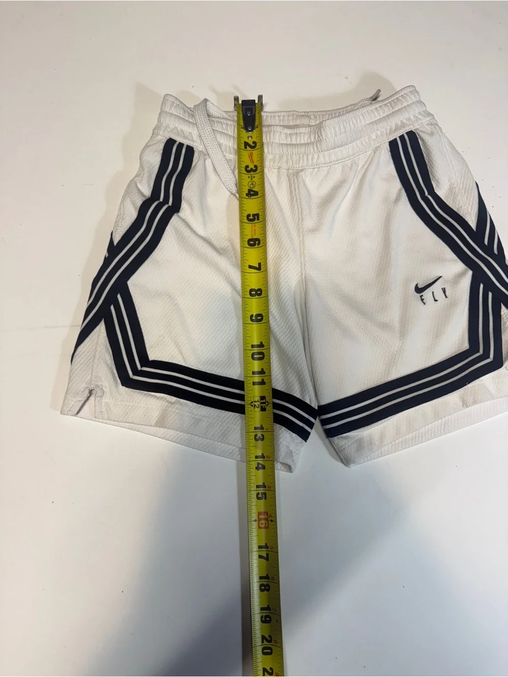 Nike Boys White Athletic Shorts with Black Trim